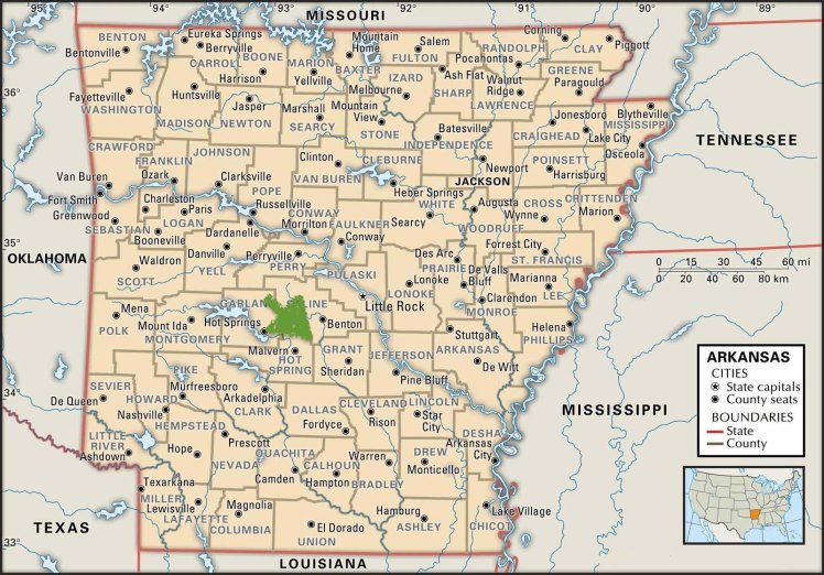 Arkansas County Map