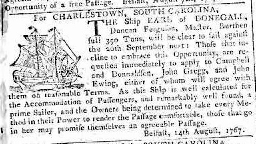 Belfast Newsletter, 4 Sept 1767 Earl Announcement
