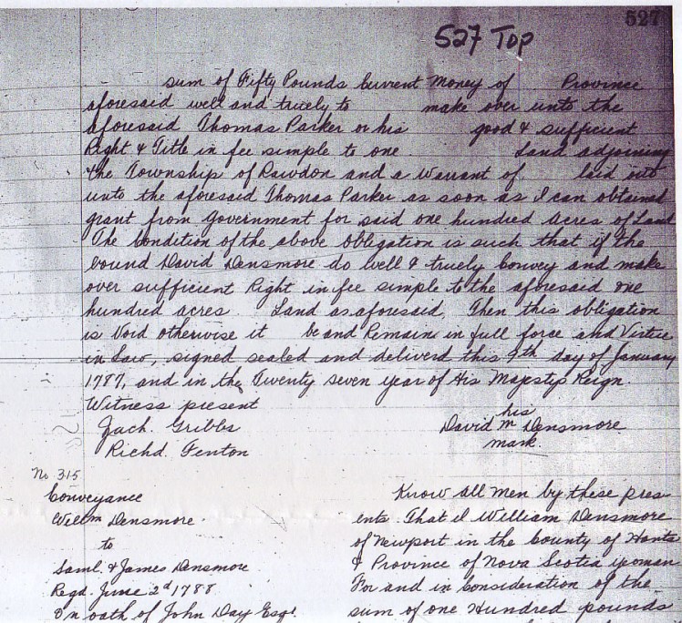 Hants Co., Nova Scotia DB 4, p. 527