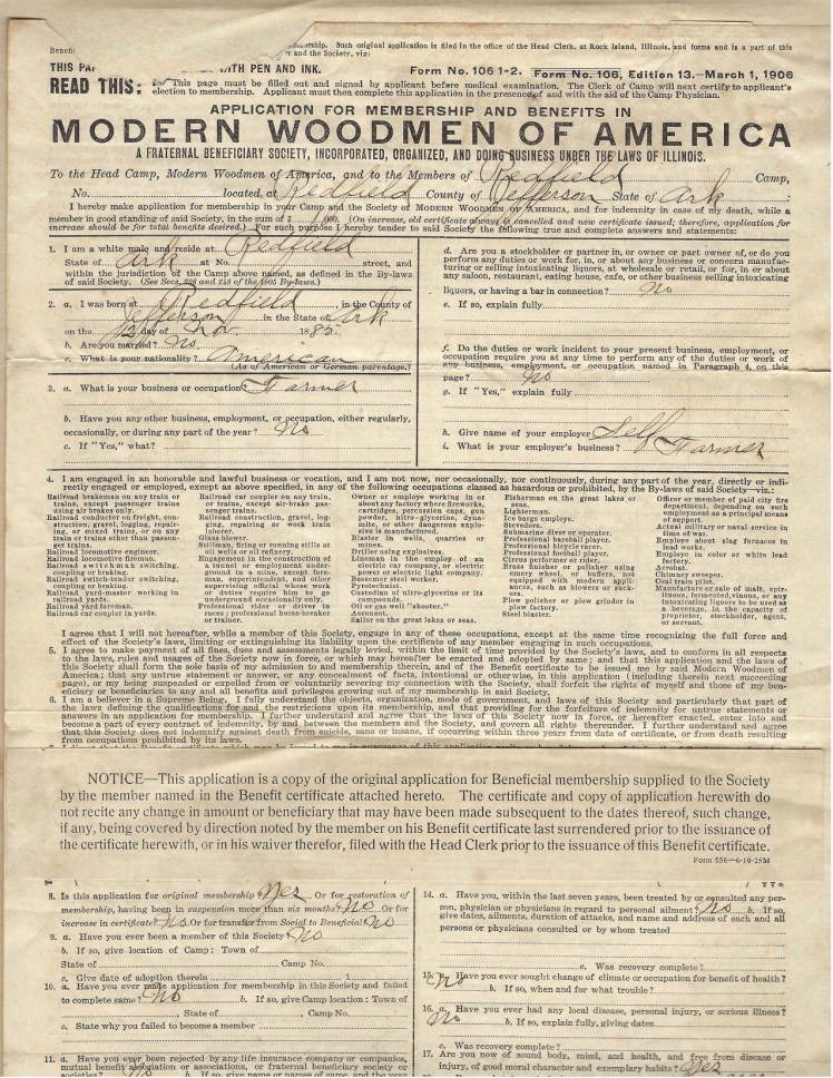 Woodmen of the World Application 1
