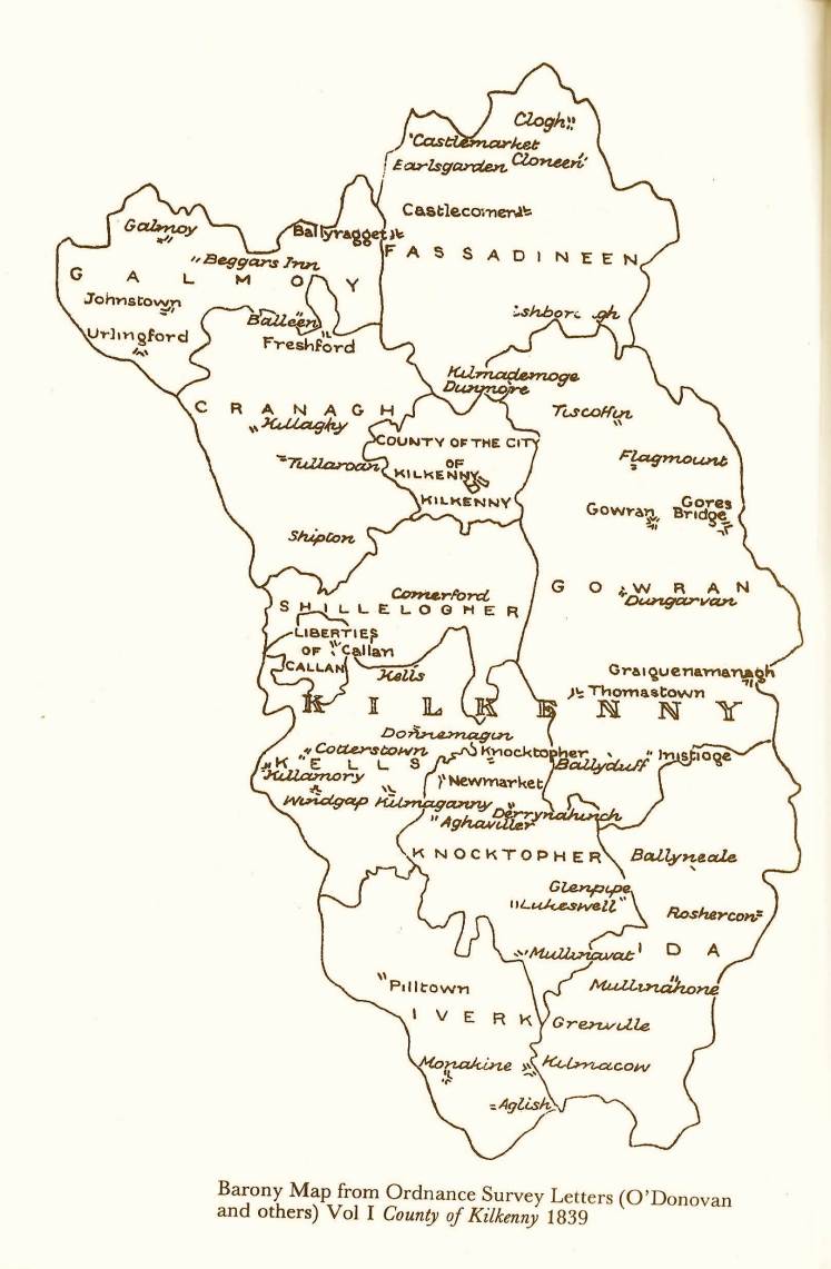 Barony Map of Co. Kilkenny, Ordnance Survey Letters, O'Donovan et al., Owen O. Kelly's Book