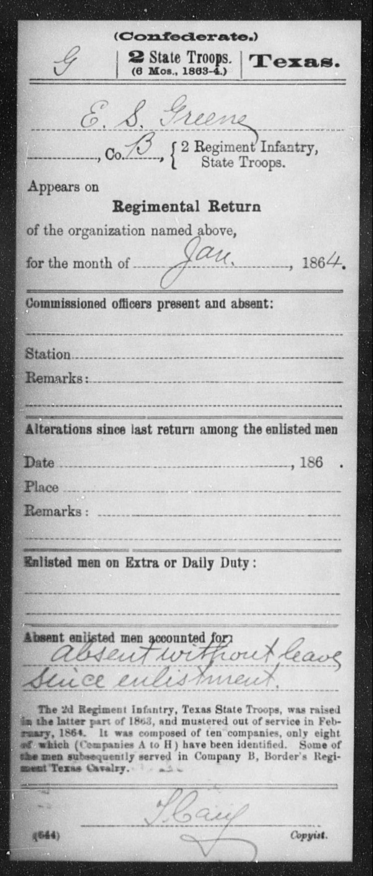 E.S. Greene CSA Service Record (2)