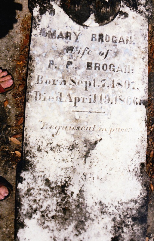 Mary Sumrall Brogan Tombstone, St. Michael's, Paulding, MS