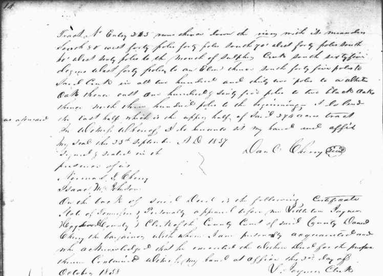 Cherry, Daniel, 25 Sept 1837, Hardin TN DB H, 14 (2)