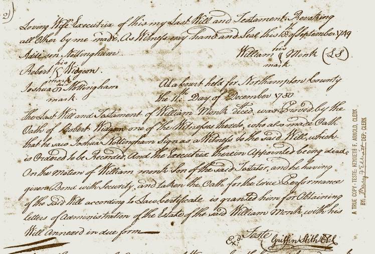 Northampton Co., Va., Wills and Inventories 27-R, #19, 1740-50, p. 531 (2)