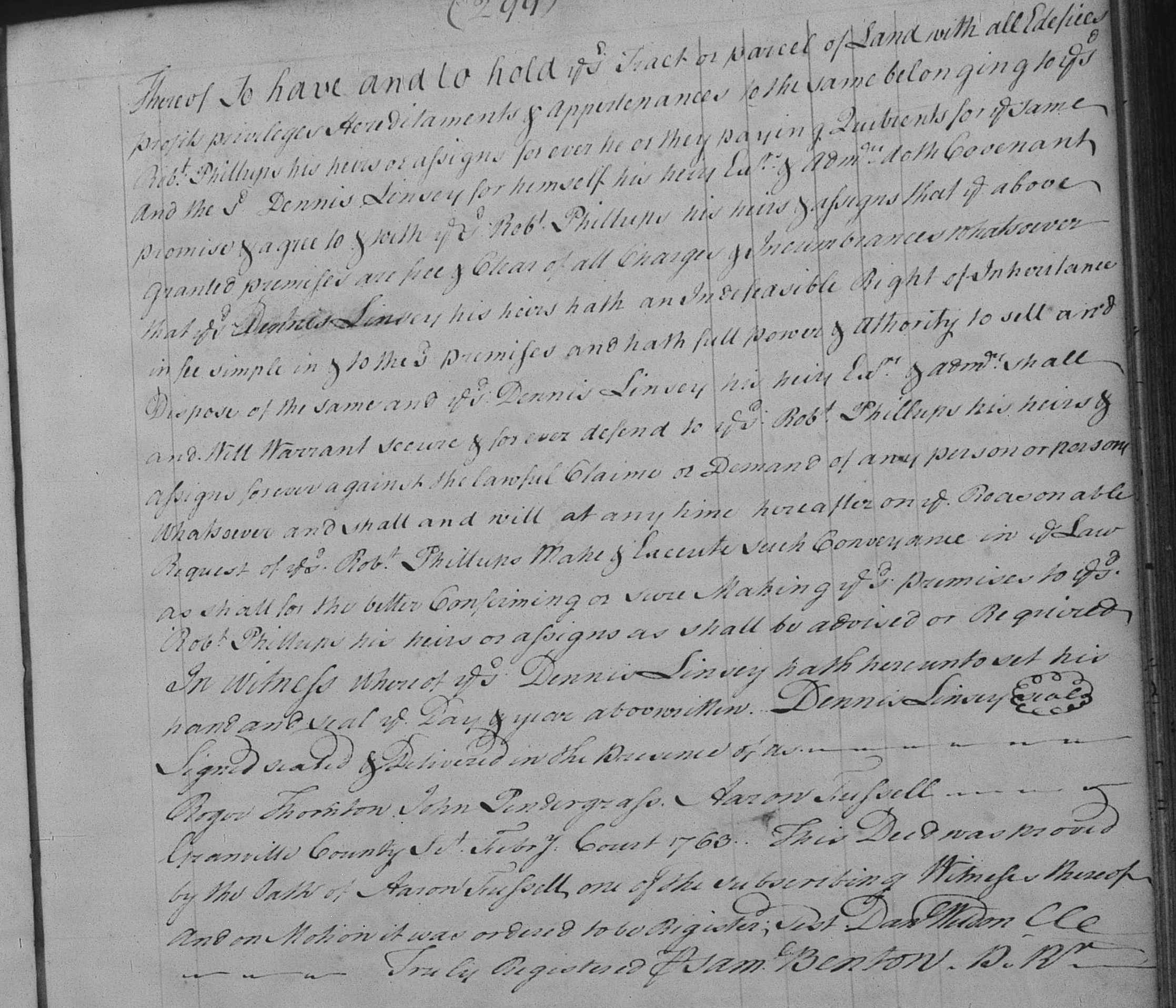 Lindsey to Phillips Granville 1762 F, 293