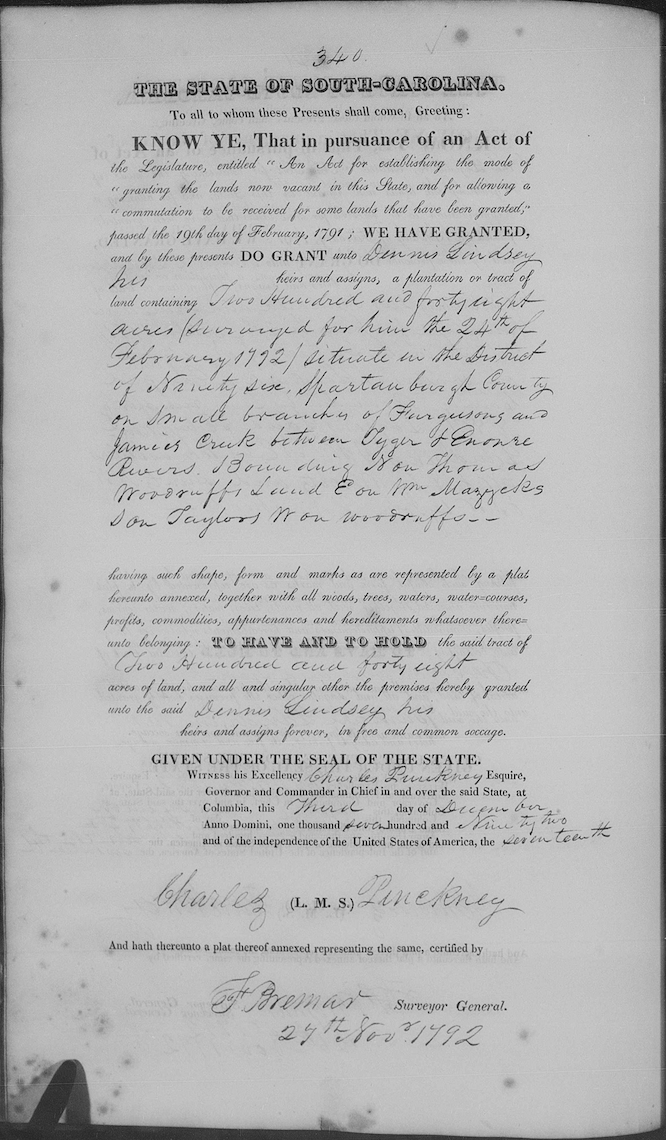 SC Land Grants Vol. 31, p. 340
