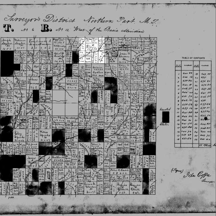 Lindsey, Miles Land Patents, NARA RG 49, Township Plats of Selected States, Series T1234 (2)