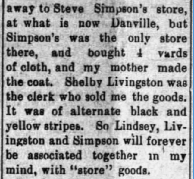 Lindsey, Fielding W., Barbee, Old Lawrence Reminiscent,Moulton Advertiser (20 April 1909), p. 1, col. 2-4 (5)