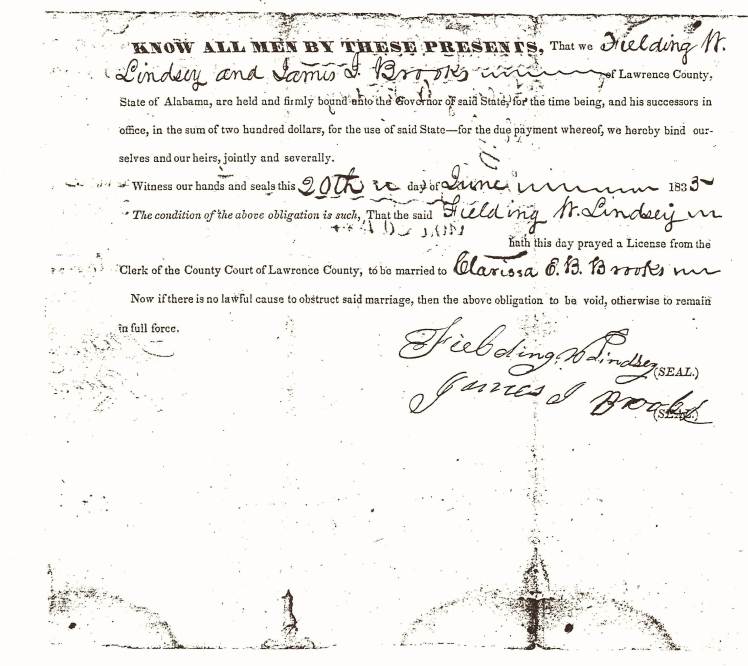 Lindsey, Fielding Wesley Marriage Bond (1)