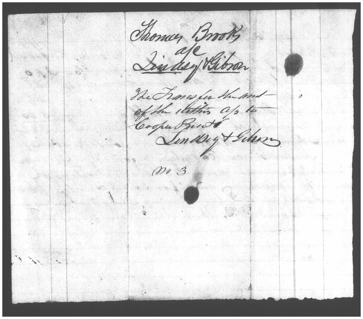Lindsey and Gibson, 10 May 1839 Receipt, Thomas Brooks Estate File (2)